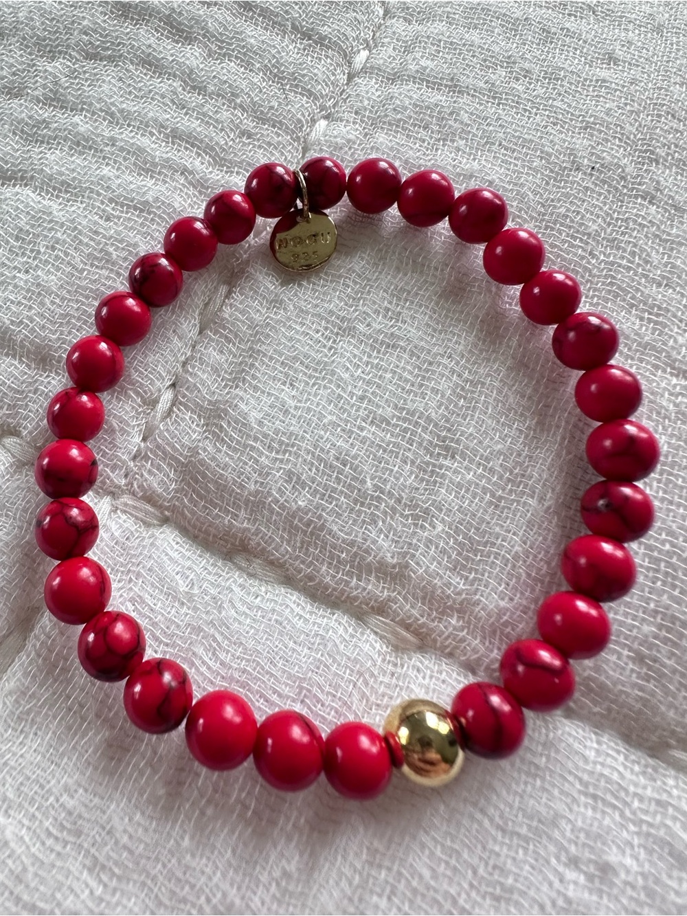 Nogu Red Turquoise | Gold Vermeil | Healing Gemstone Bead Bracelet